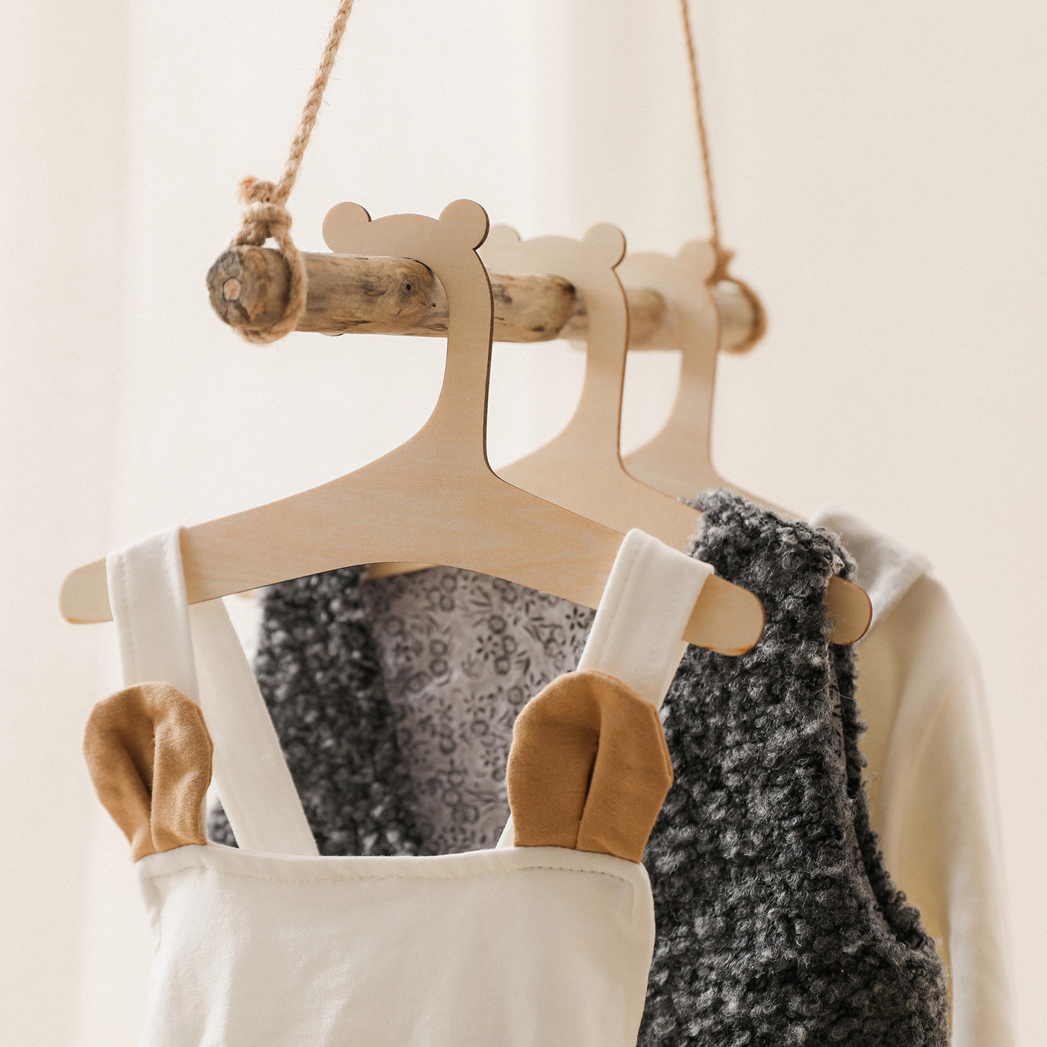 Baby Clothing Hanging Rack - 5/10 pièces Cintres en bois pour